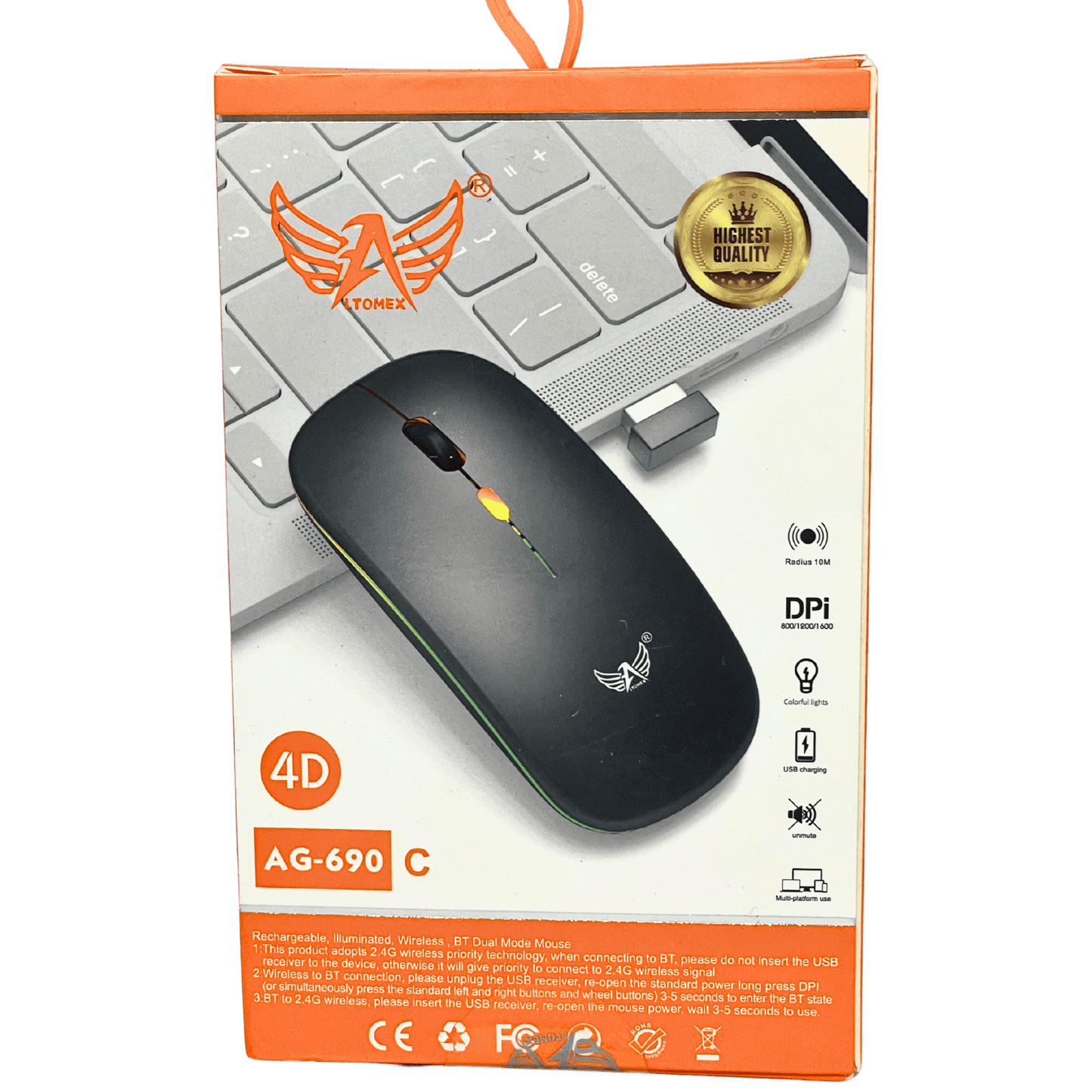 Mouse sem Fio com LED AG-690