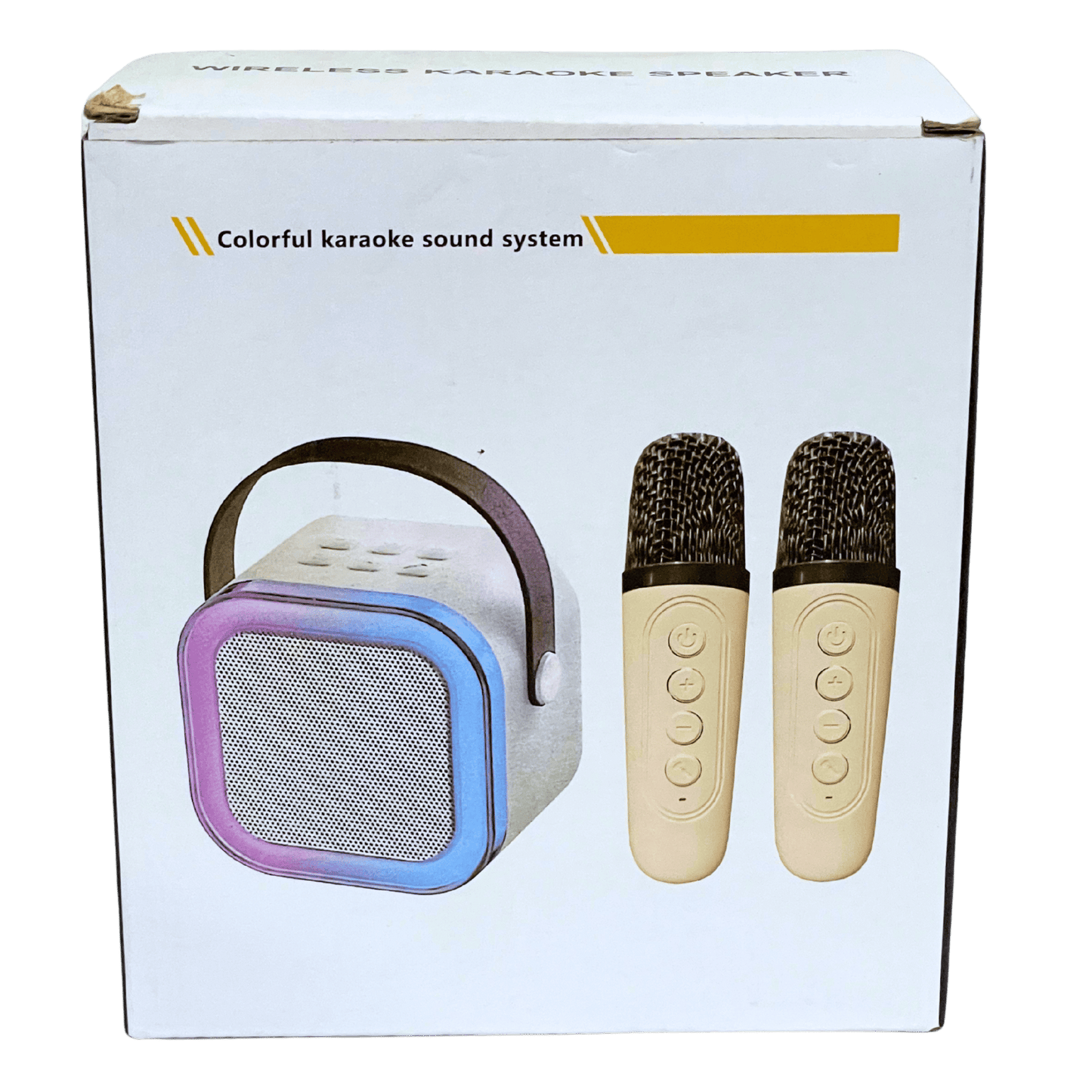 Caixa de Som Karaokê com 2 Microfones