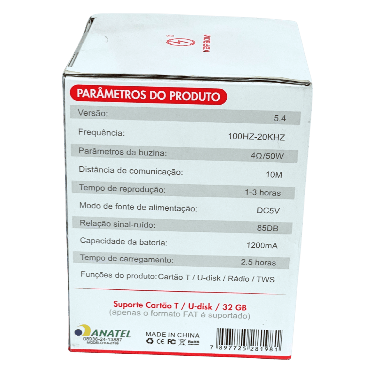 Caixa de Som Kapbom KA-8198