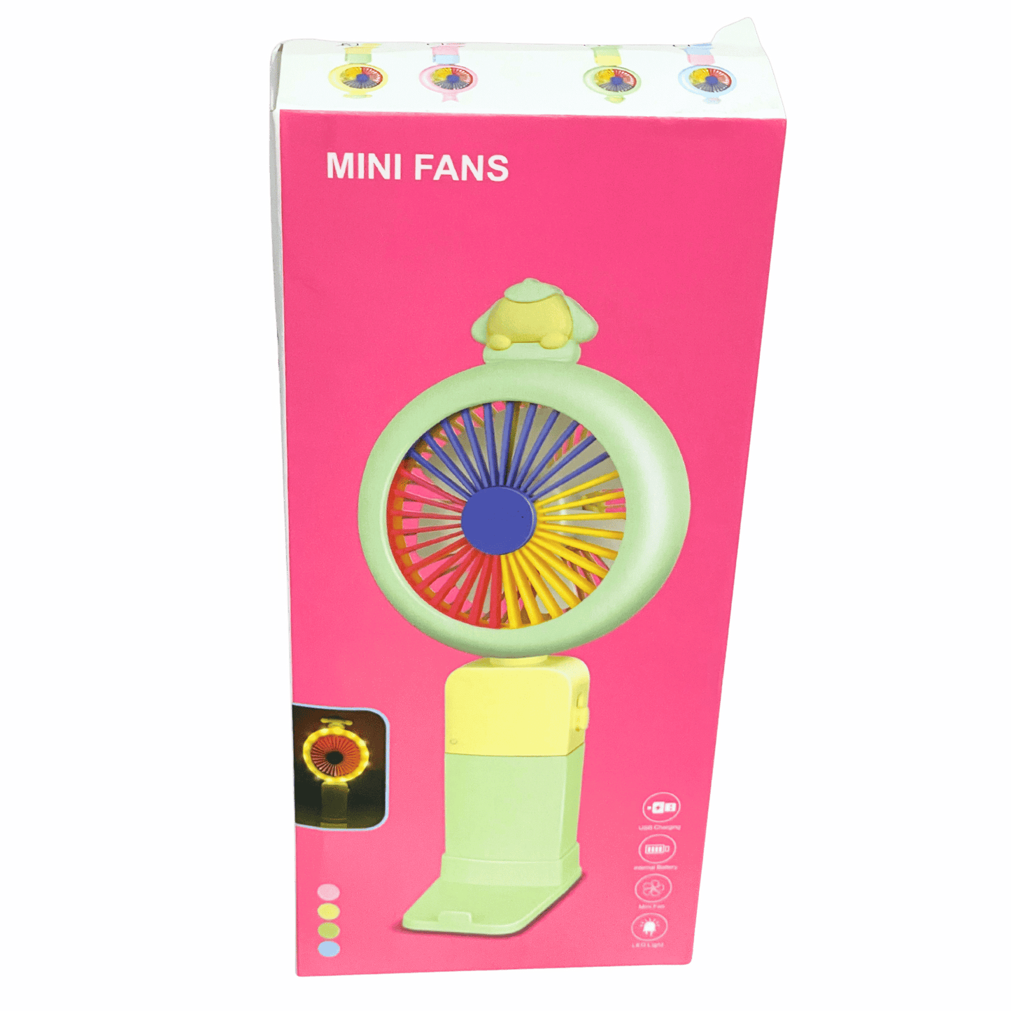 Mini Ventilador de Mão Colorido Recarregável