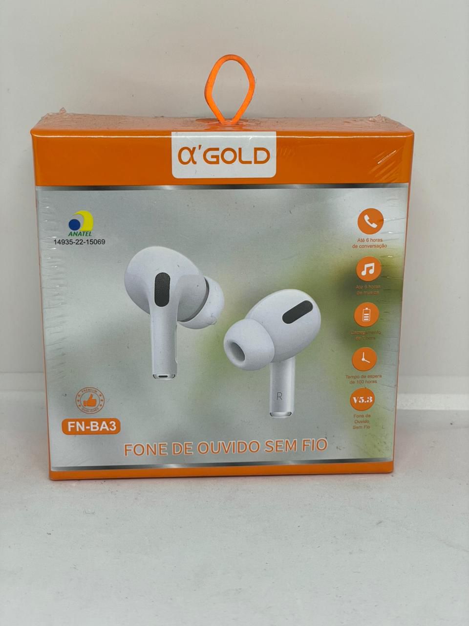 Fone de Ouvido Bluetooth FN-BA3 Sem Fio com Microfone e Case de Carregamento