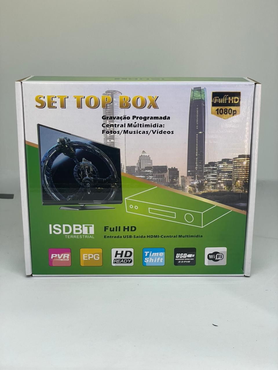Conversor Digital de TV — Receptor HD com Controle Remoto e USB
