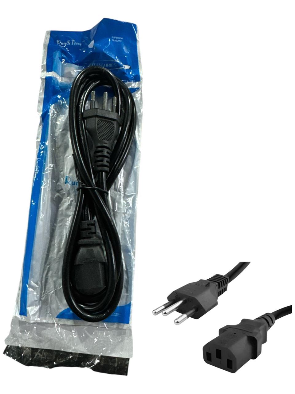 Cabo de Força para PC e Monitor – Alimentação Segura e Confiável