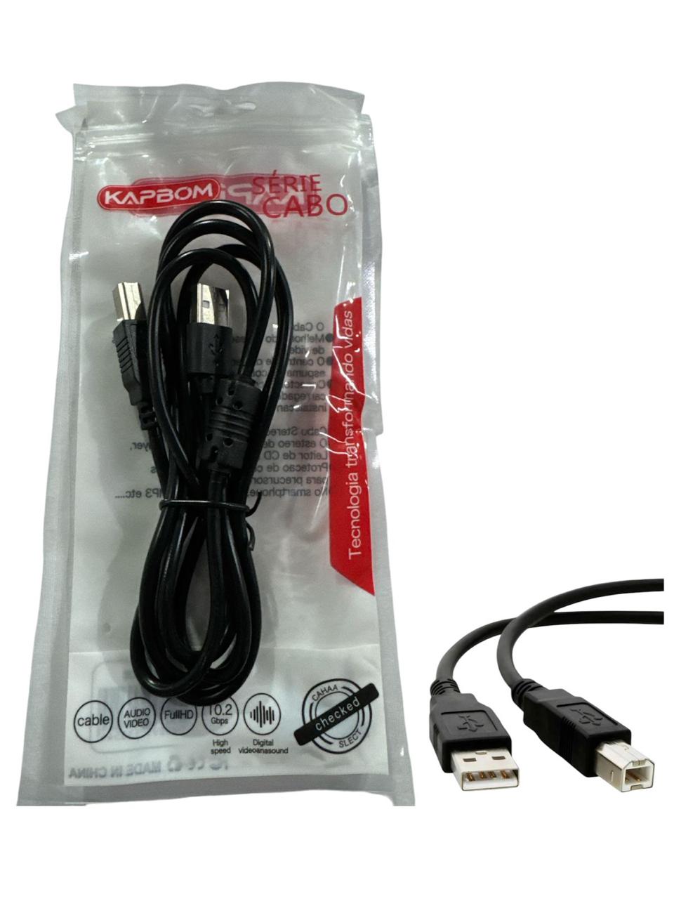 Cabo de Impressora USB – Conexão Rápida e Estável para Impressão