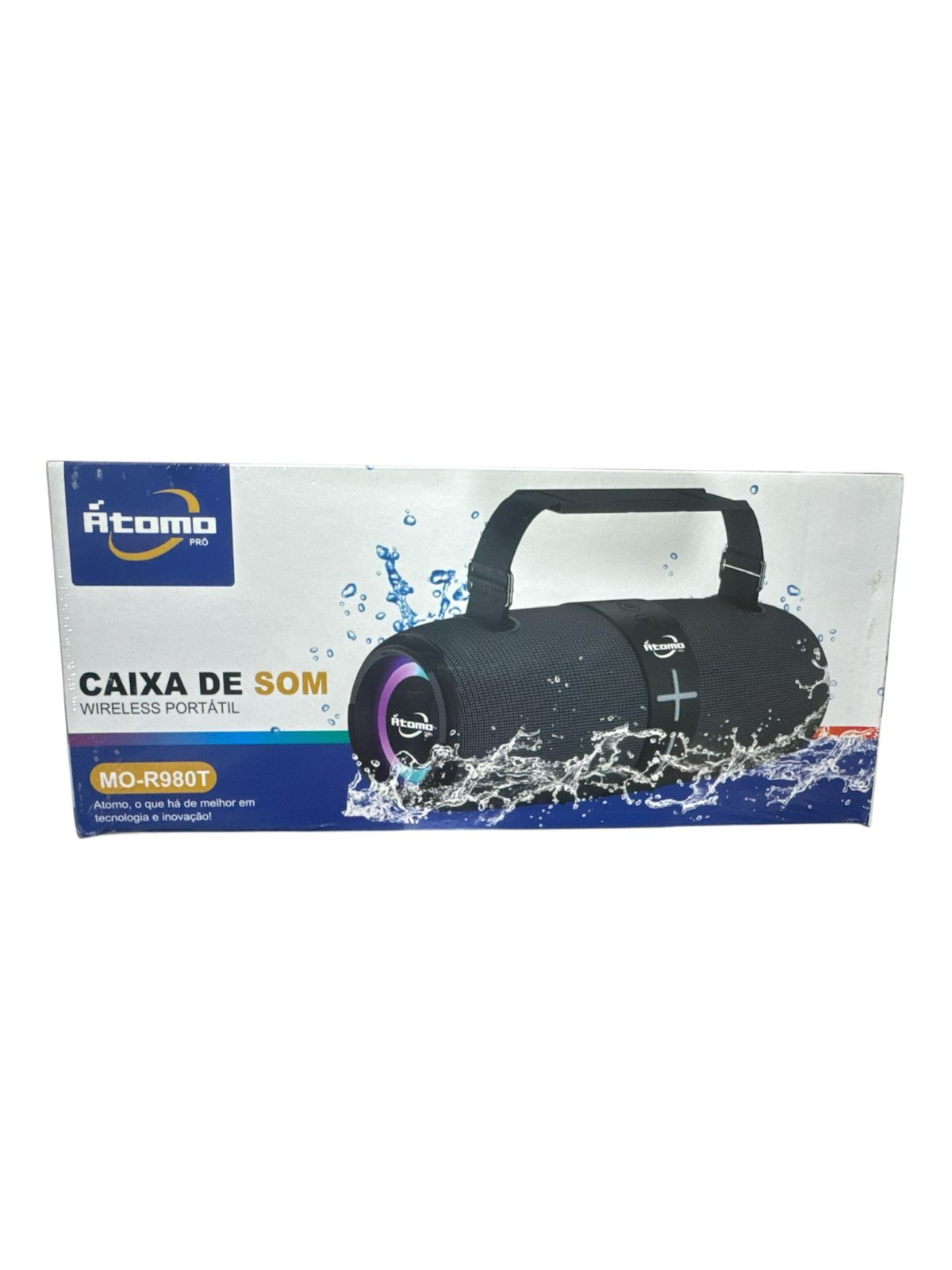 Caixa de Som Bluetooth Átomo MO-R980T 30W RGB Portátil Resistente à Água