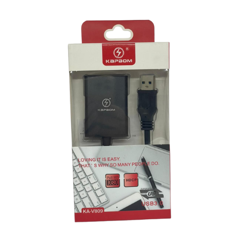 Adaptador HDMI para USB 3.0 KA-V809 – Conexão Rápida e Prática