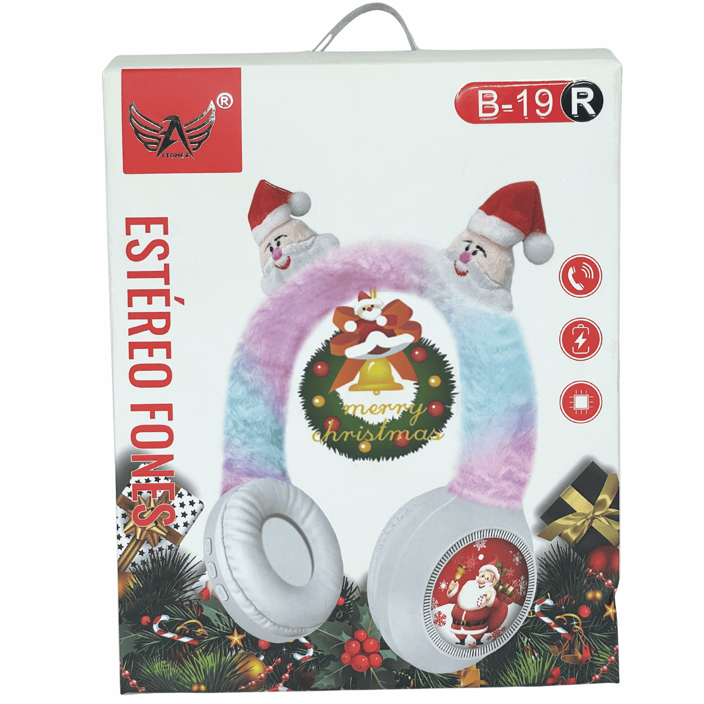 Headphone Fone Bluetooth de Natal Peluciado B-19R