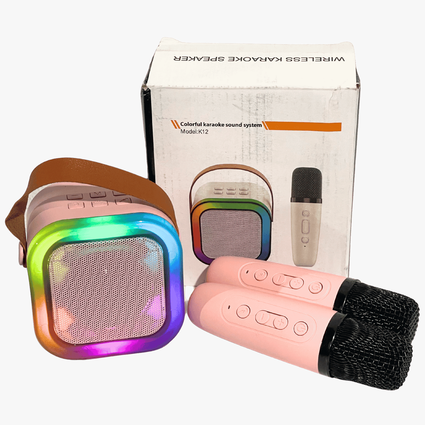 Caixa de Som Karaokê com 2 Microfones