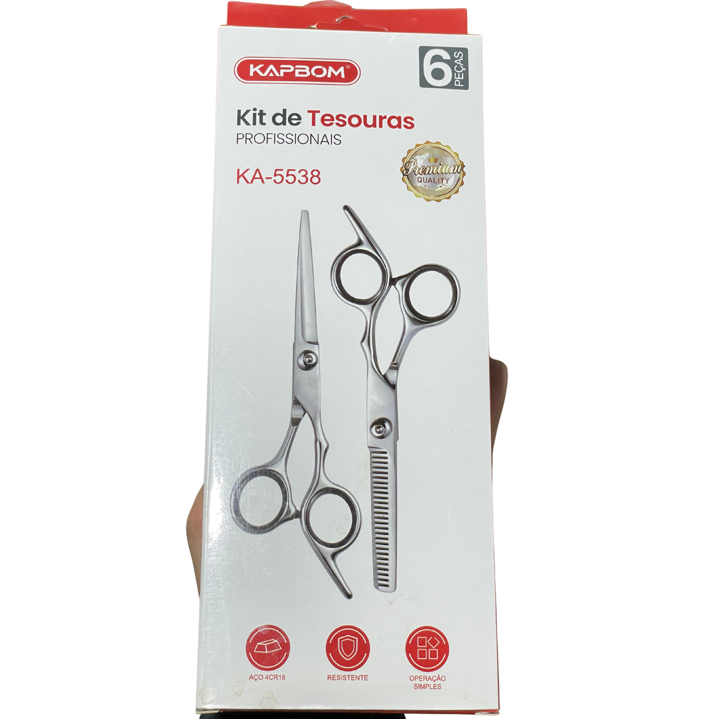 Kit Tesouras de Cabelo com Case KA-5538