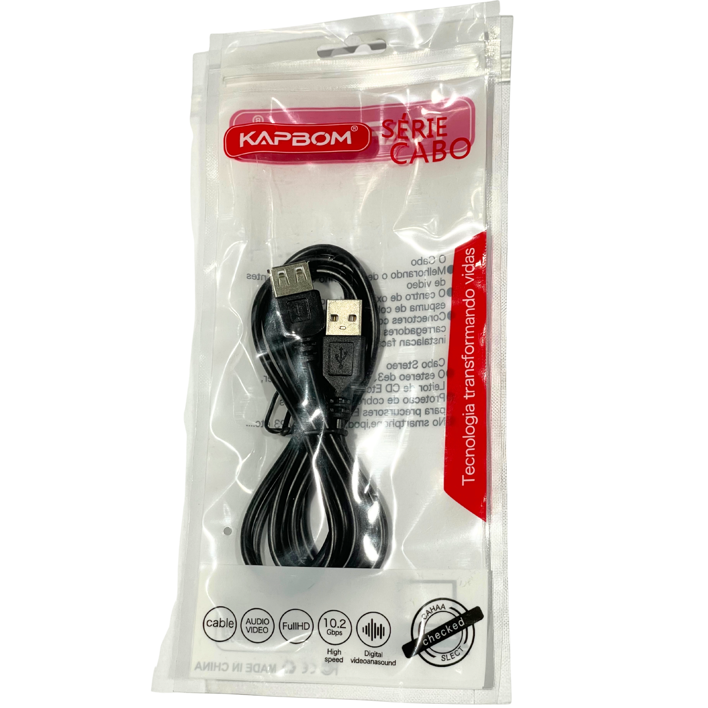 Cabo USB/USB Macho Fêmea Kapbom