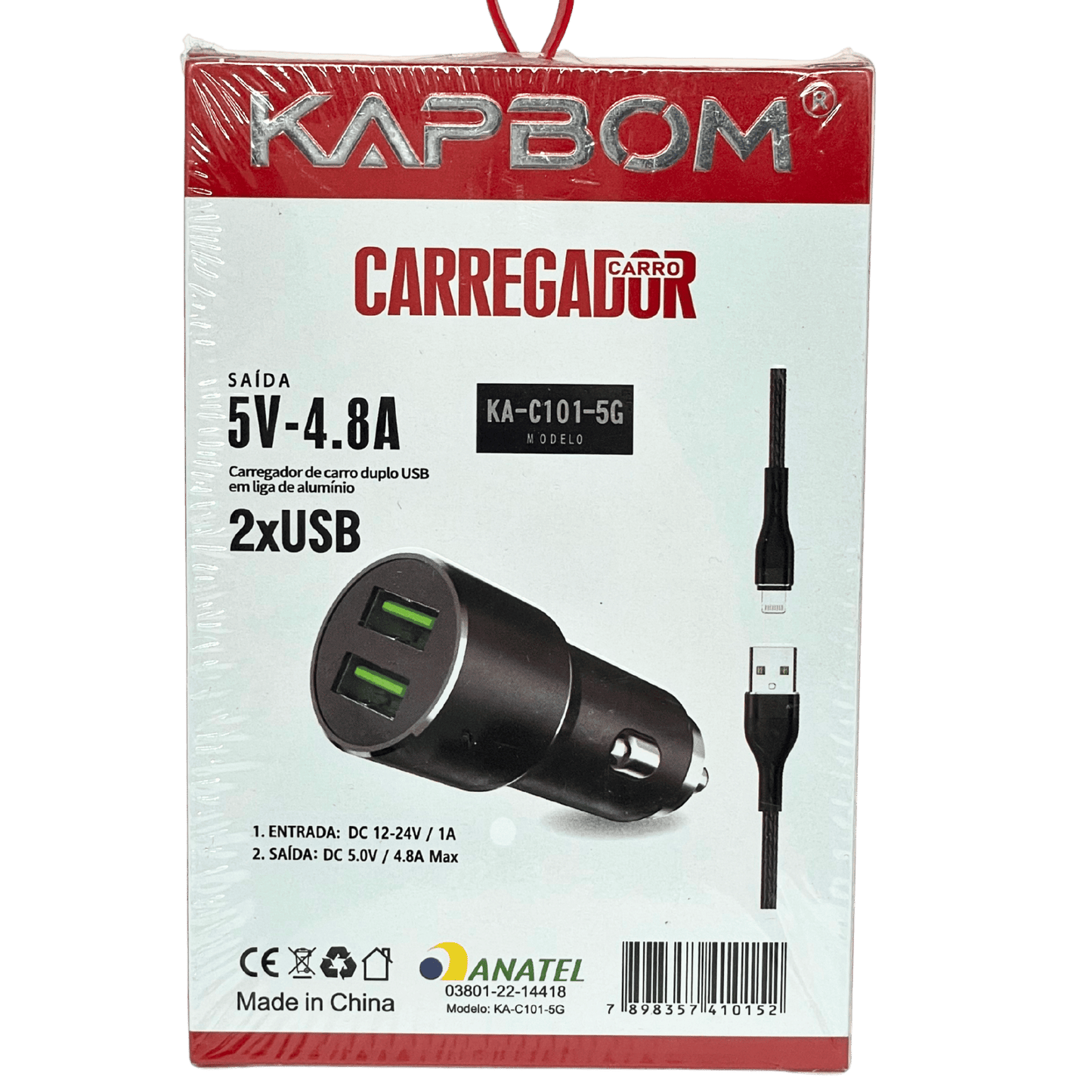 Carregador Veicular Lightining KA-C101-5G