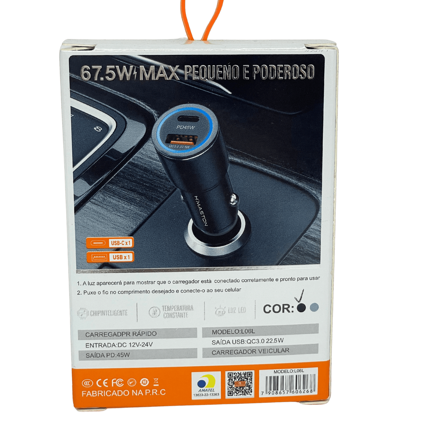 Fonte Veicular Usb e Tipo C Hmaston L06L