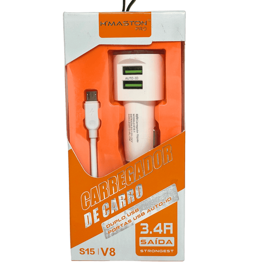 Carregador Veicular MicroUSB V8 Hmaston S15