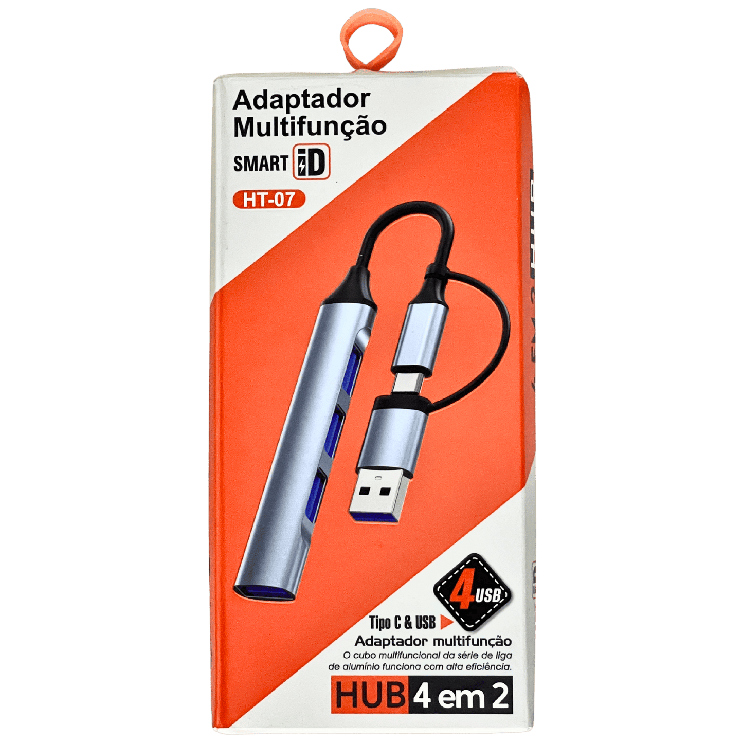 Hub 4 em 1 Tipo C e USB - HT-07