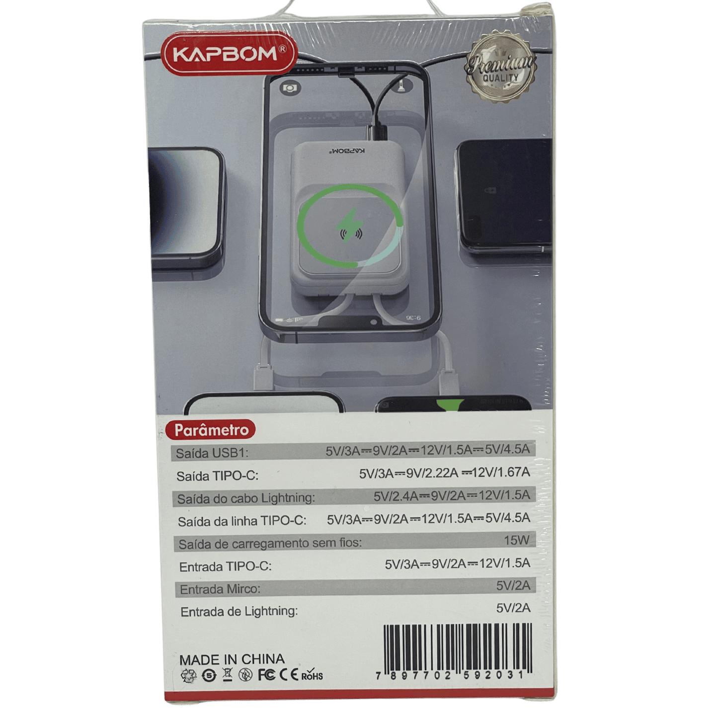 Bateria Portátil 10000mAh Powerbank KA-9203