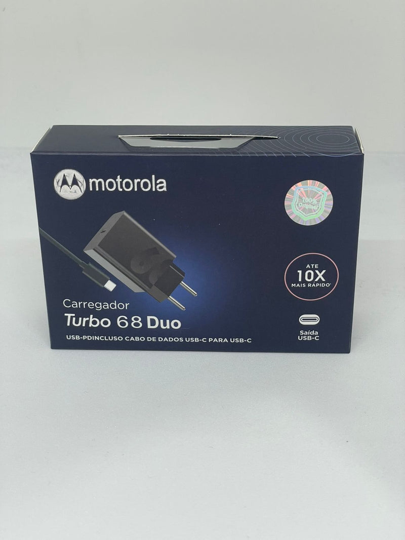 Carregador Motorola Turbo Tipo-C Rápido para Celulares e Dispositivos