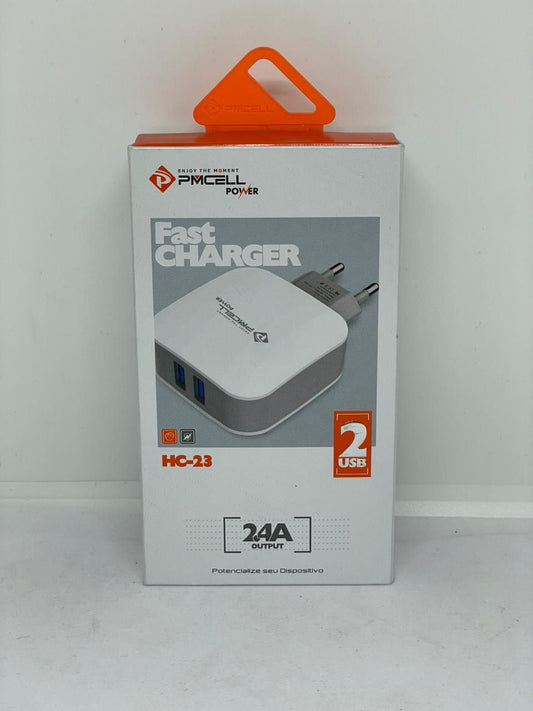 Fonte PMCell 2 USB Carregador de Parede Rápido para Celulares e Dispositivos