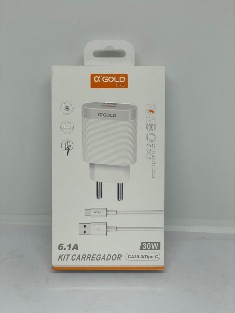 Carregador A Gold Turbo V8 Rápido para Celulares e Dispositivos