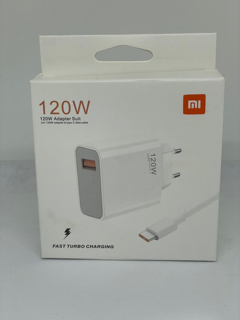 Carregador Xiaomi 120W Tipo-C Rápido para Celulares e Dispositivos