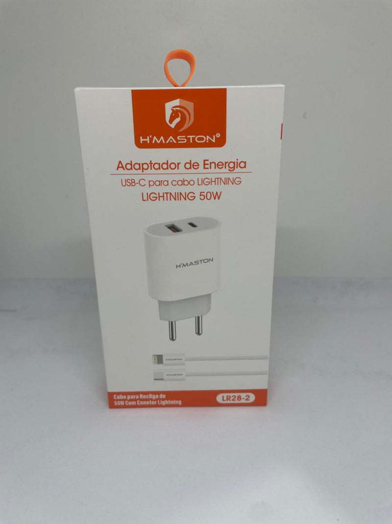 Carregador Hmaston Turbo com Fonte USB + Cabo Tipo-C para iPhone