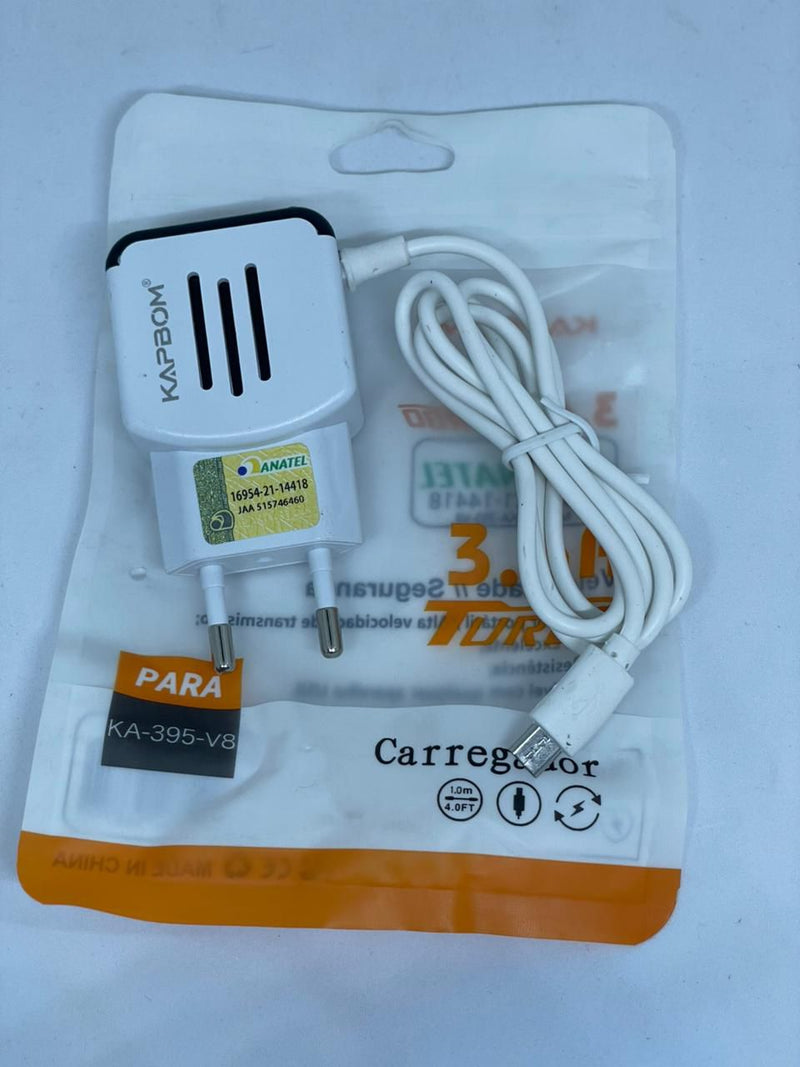 Carregador V8 de Saquinho USB Rápido para Celulares e Dispositivos