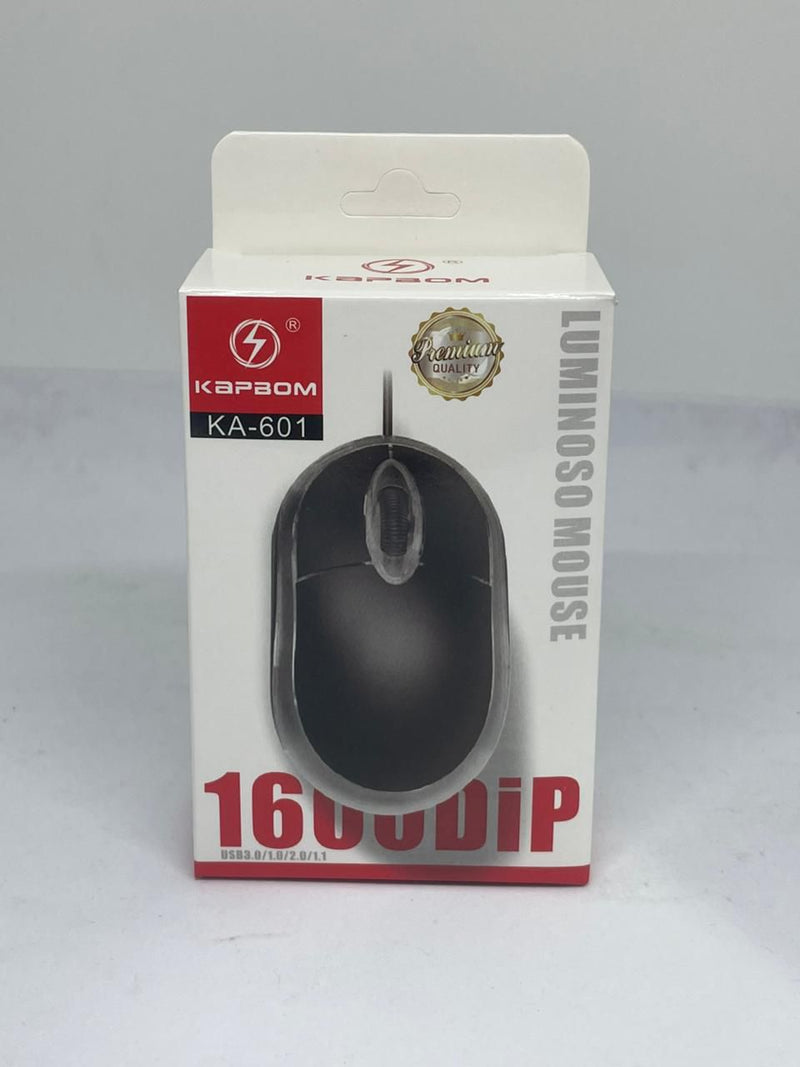 Mouse KA-601 com Fio USB Óptico Compacto
