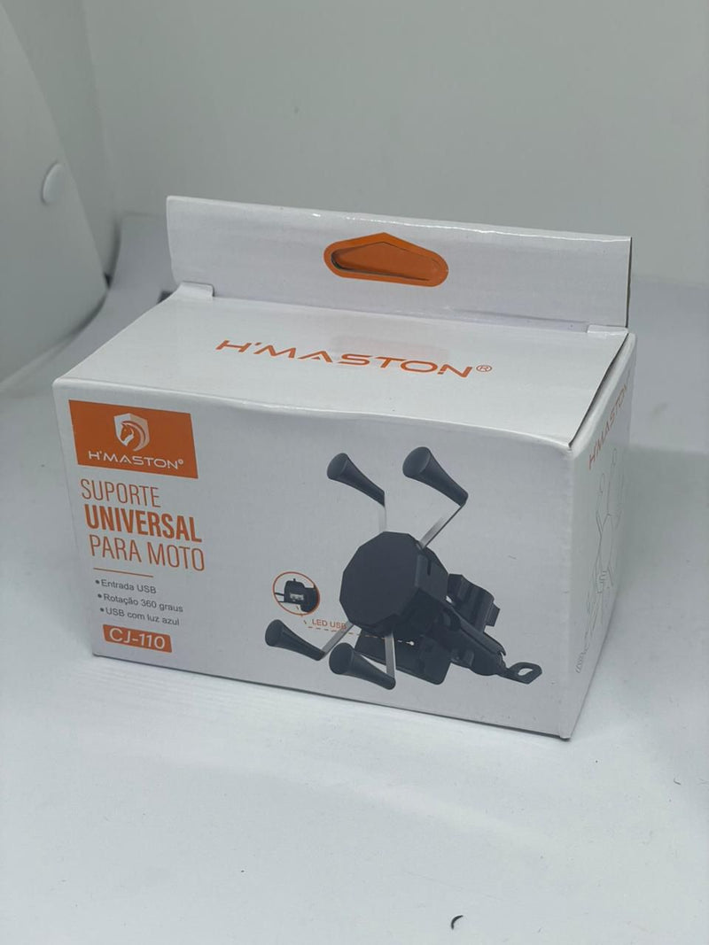 Suporte de Moto Universal com Saída USB Carregador para Celular