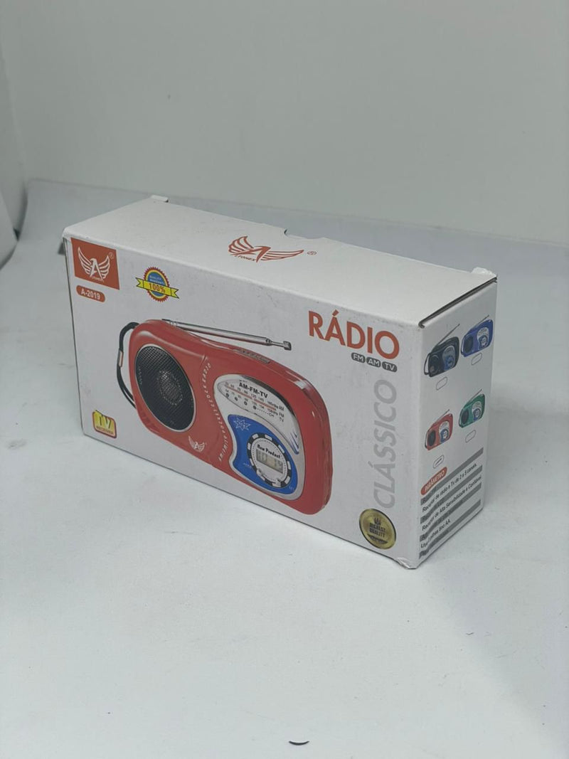 Rádio AM/FM a Pilha A-2019 Portátil com Alta Sensibilidade