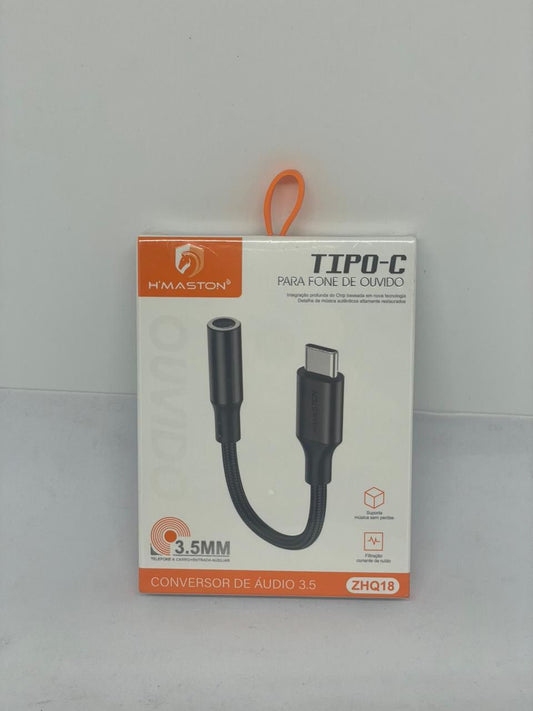Adaptador Tipo-C para Fone de Ouvido P2 Conversor de Áudio USB-C