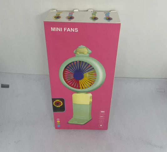 Mini Ventilador Portátil com LED Recarregável Silencioso