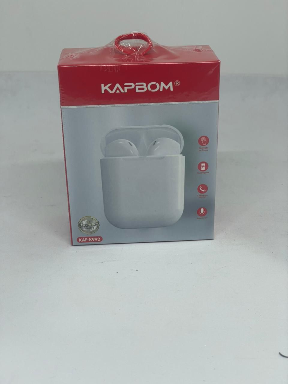 Fone Bluetooth KAP-K992 Sem Fio Esportivo com Microfone e Estojo de Carregamento