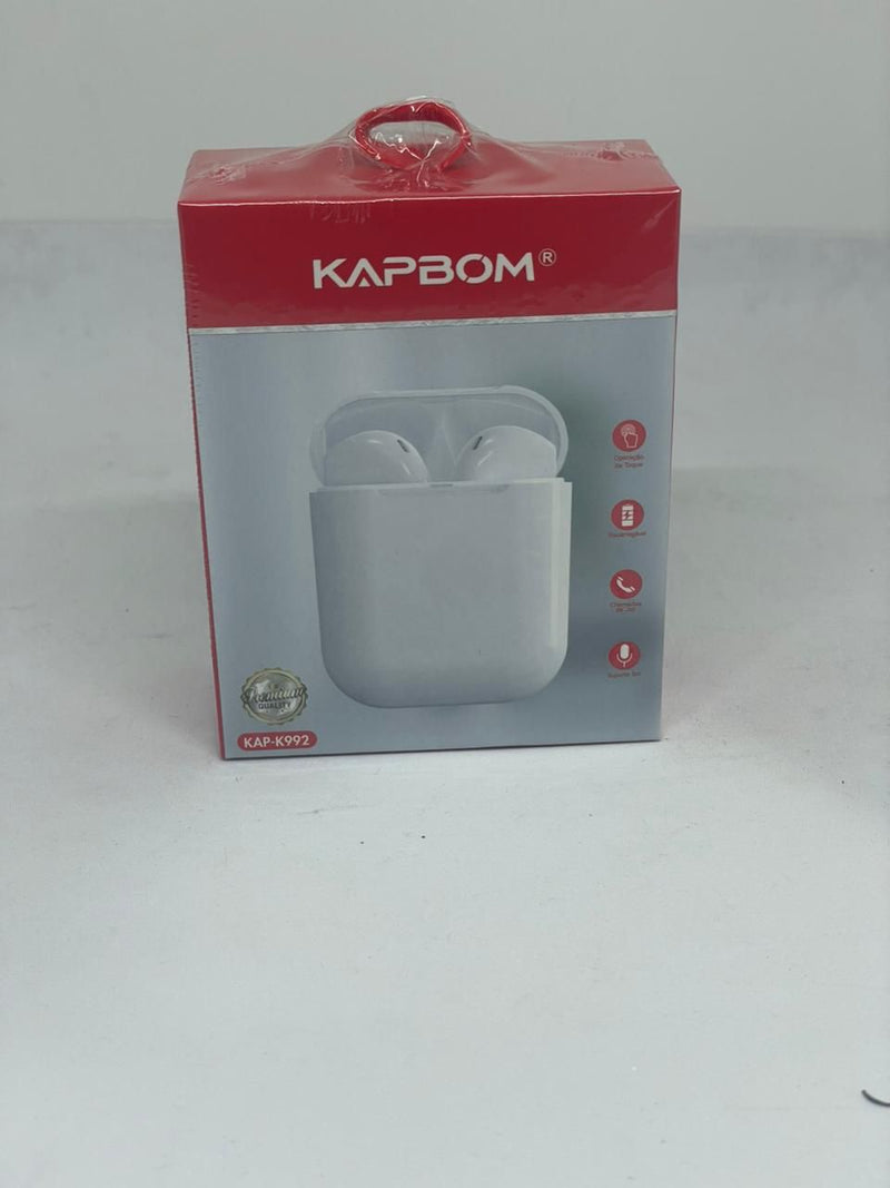 Fone Bluetooth KAP-K992 Sem Fio Esportivo com Microfone e Estojo de Carregamento