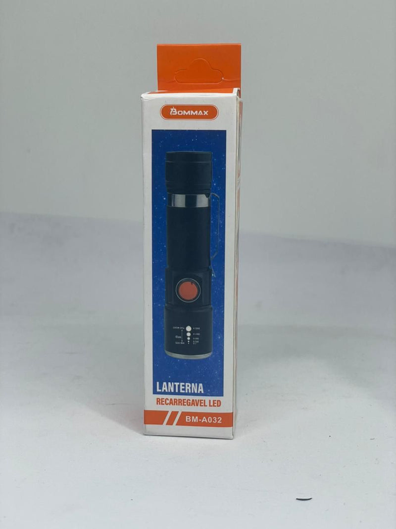 Lanterna LED USB Recarregável — Potente, Portátil e Durável