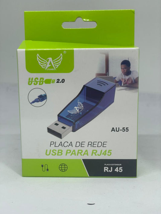 Adaptador USB para RJ45 2.0 Placa de Rede Externa — Conexão de Internet via Cabo