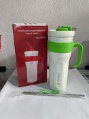 Copo Térmico 1200ml com Canudo de Metal e Bico de Silicone — Manter Bebidas Quentes ou Frias