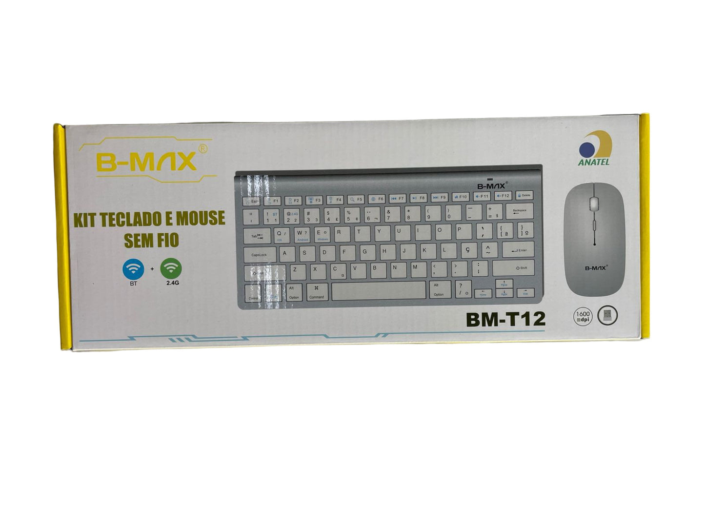 Kit Teclado e Mouse BM-T12 — Conexão Bluetooth e USB, Compacto e Portátil
