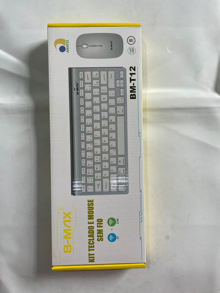 Kit Teclado e Mouse BM-T12 — Conexão Bluetooth e USB, Compacto e Portátil
