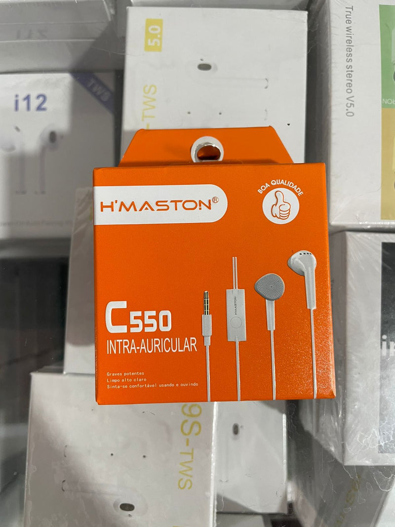 Fone com Fio Hmaston C550 — Som Nítido, Confortável e Durável