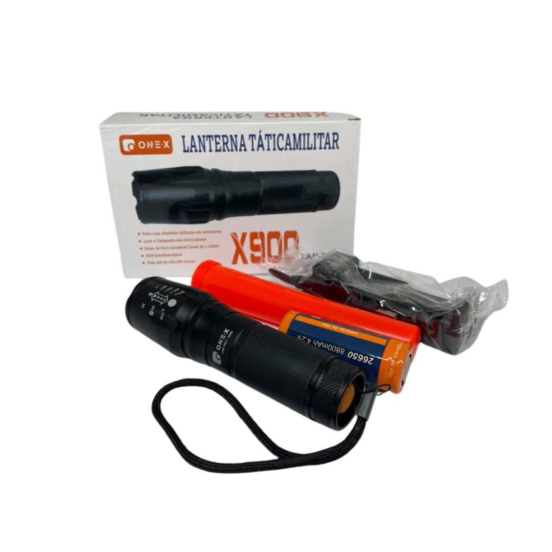 Lanterna Tática X900 – Potência e Resistência