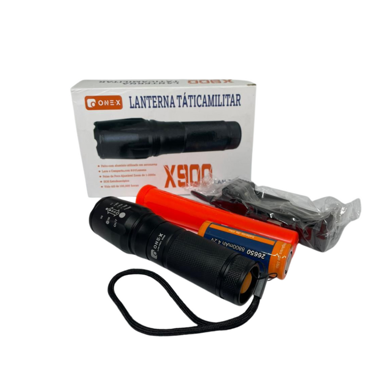 Lanterna Tática X900 – Potência e Resistência