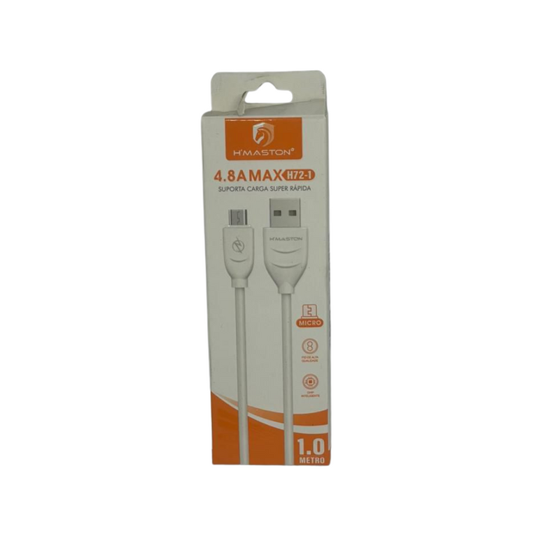 Cabo Hmaston V8 – Carregamento Rápido e Resistente