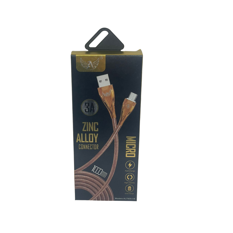 Cabo V8 Metal Altomex – Carregamento Rápido e Resistente