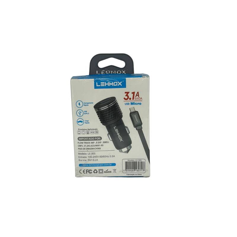 Carregador Veicular Completo V8 – Carregamento Rápido e Seguro