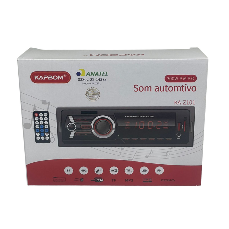 Som Automotivo KA-Z101 com Bluetooth – Qualidade e Conectividade