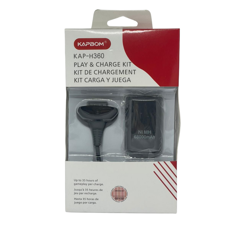 Kit Carregador + Bateria Recarregável Xbox 360 – Jogue Sem Interrupções