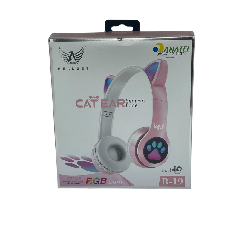 Fone de Gatinho Bluetooth – Estilo Divertido e Conectividade Sem Fios