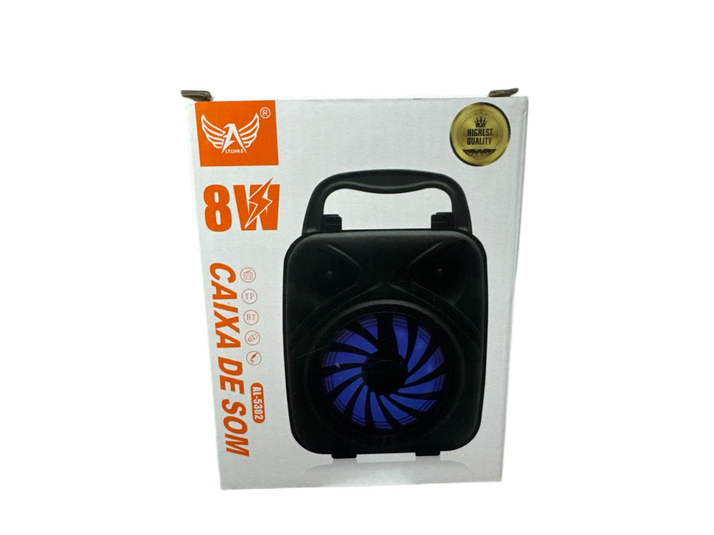 Caixa de Som Bluetooth Altomex AL-5302 Portátil com LED, Rádio FM e USB