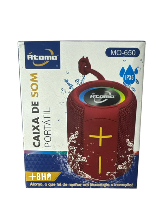 Caixa de Som Bluetooth Átomo MO-650 Portátil com USB, SD e Entrada P2