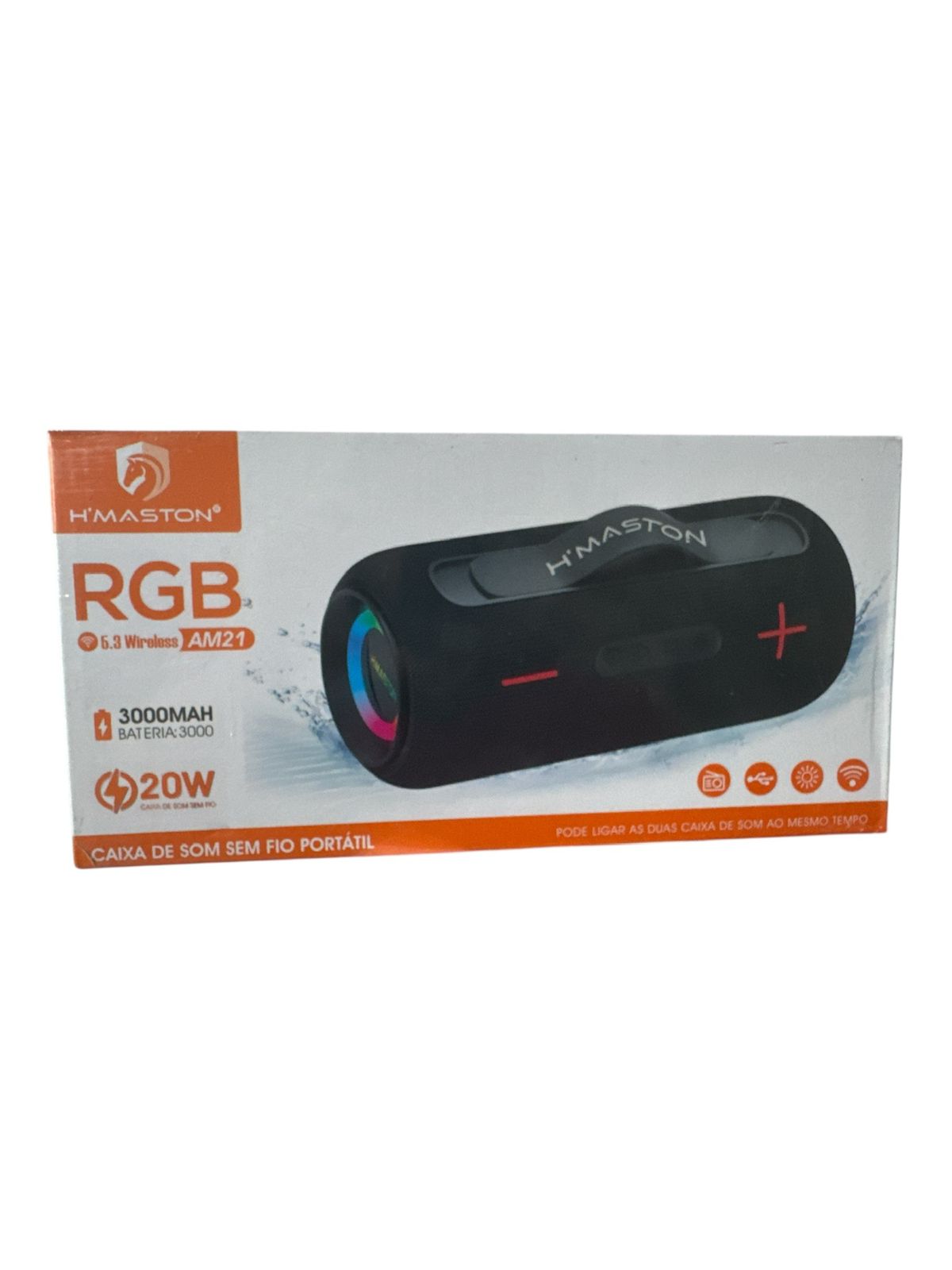 Caixa de Som Bluetooth H’maston AM21 20W Portátil Resistente à Água