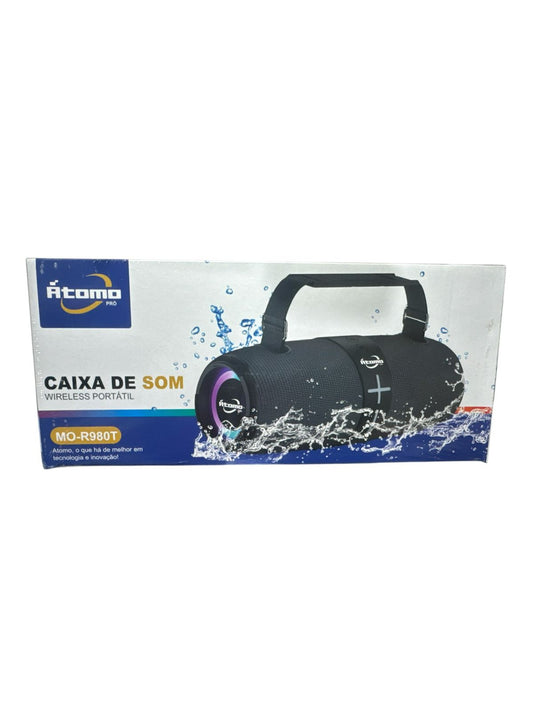 Caixa de Som Bluetooth Átomo MO-R980T 30W RGB Portátil Resistente à Água